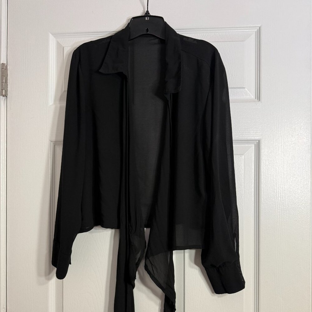 Sheer Black Blouse by Nastygal Collection